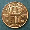Bélgica - Moneda  50 céntimos 1998