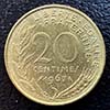 França - Moeda  20 centimos 1967