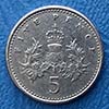 Gran Bretaña - Moneda 5 Peniques 1990