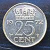Netherlands - Coin  25 cents 1972