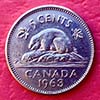 Canada -  Coin  5 cents 1963