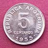 Argentina - Moeda  5 centavos Mon. Nac. 1955