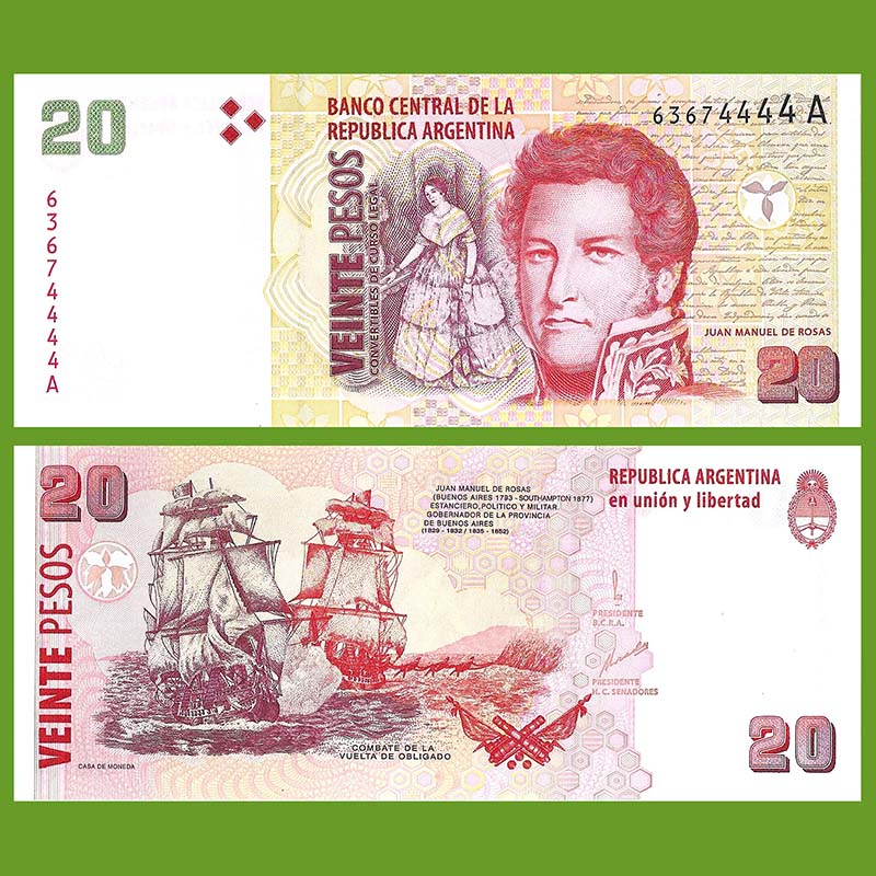Argentina - Banknote  20 Pesos  convertibles 2002 (A) - #3506
