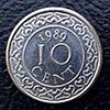 Surinam - Moneda  10 centavos 1989