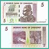 Zimbabwe - Cédula   5 Dólares 2007